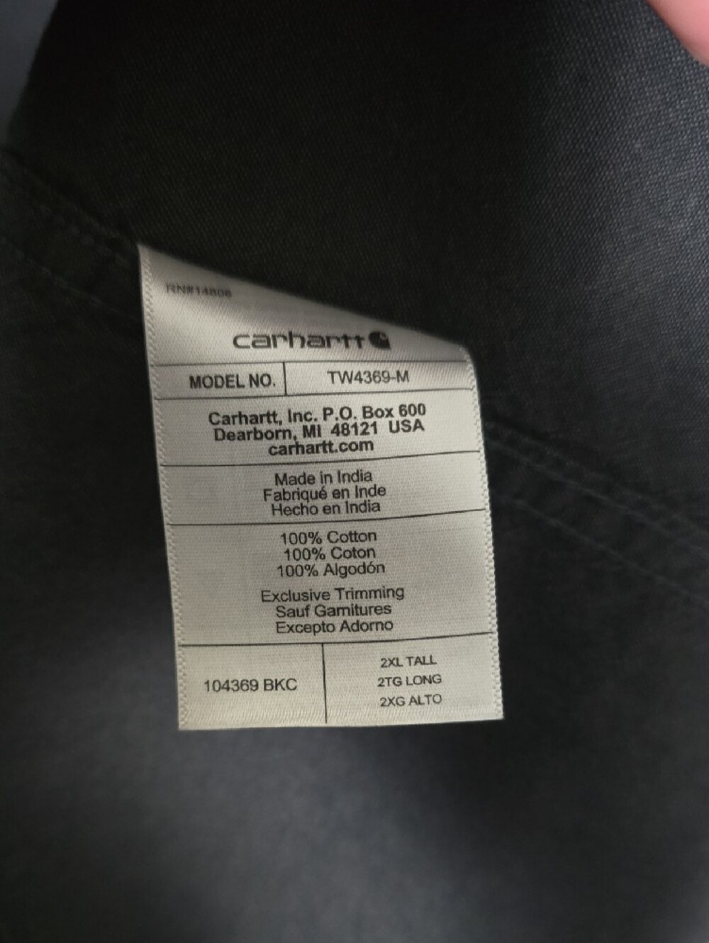Carhartt Men’s Black Short-Sleeve Button-Down Work Shirt - Picture 8 of 9